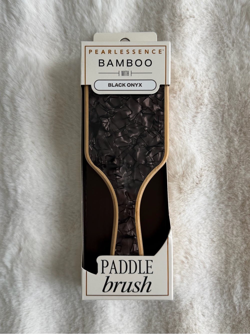 🆕 Pearlessence Bamboo Paddle Brush with Black Onyx!